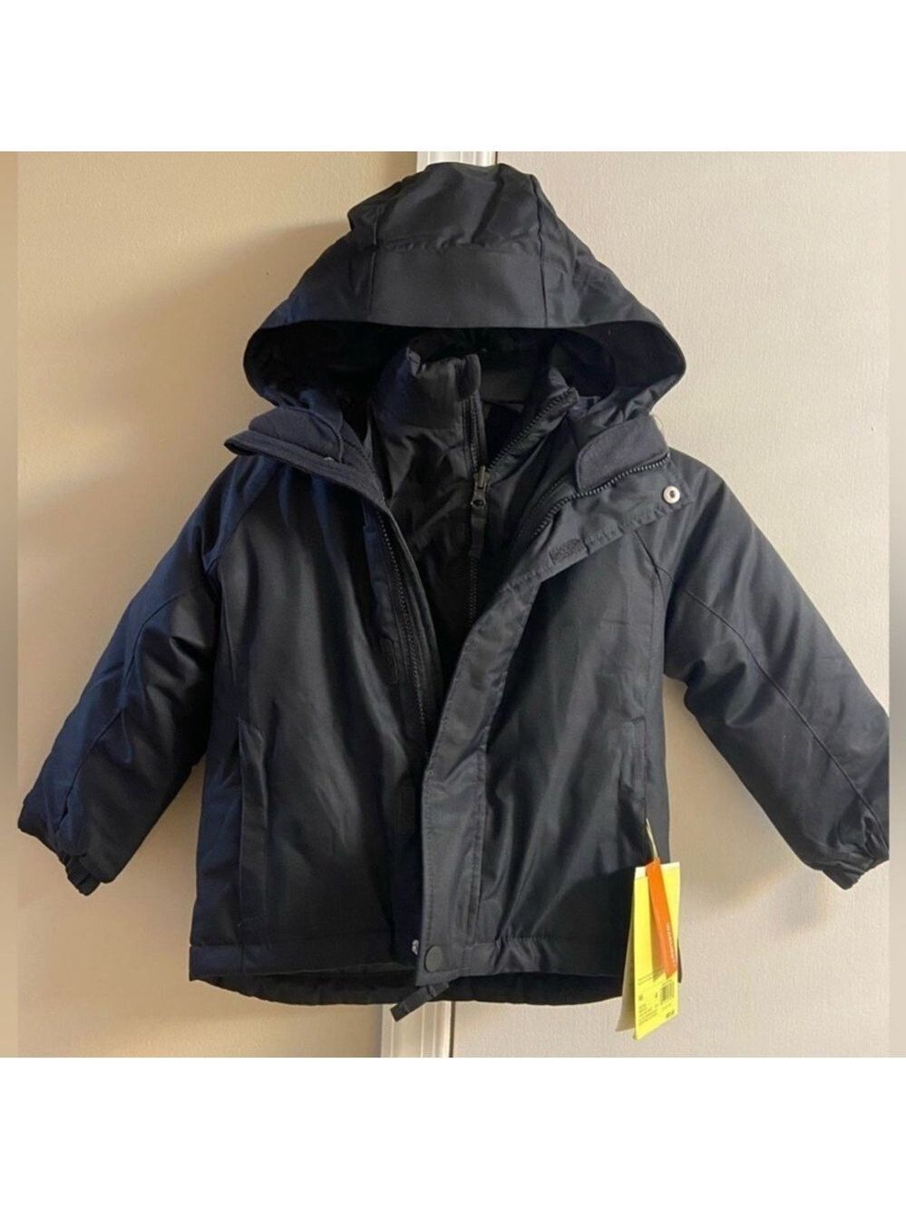 All in Motion Kids Black Puffer Jacket 2 in 1 XS NWT